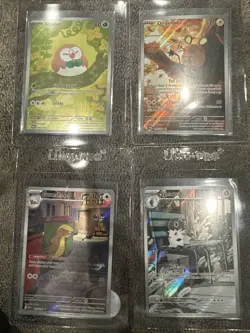 Pokemon Illustration Rare Lot Rowlet Spewpa Dedenne Gumshoos Full Art NM - Image 1