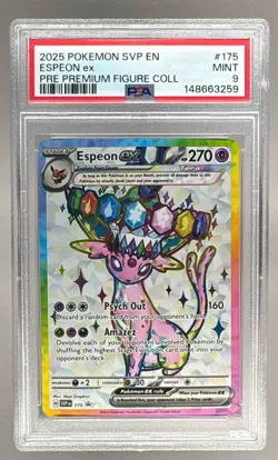 148663259 Espeon ex 2025 Pokemon SV Prismatic Evolutions Promo #175 PSA 9 - Image 1