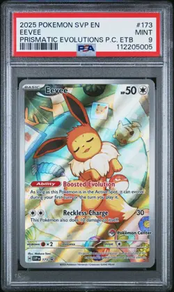 Pokemon Center Prismatic Eevee SVP 173 English Promo PSA Mint 9 - Image 1