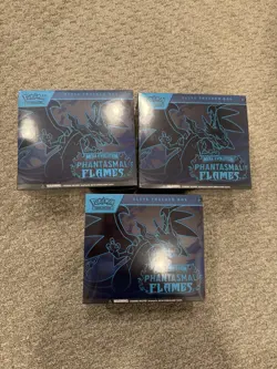 LOT OF 3 POKEMON - PHANTASMAL FLAMES - ETB - FACTORY SEALED! Elite Trainer Box - Image 1