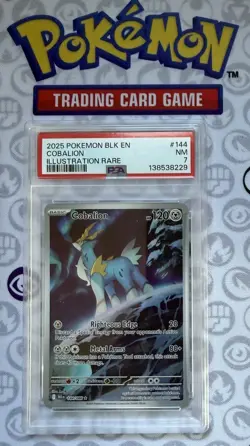 2025 Pokemon BLK EN COBALION Illustration Rare #144 PSA 7 - Image 1