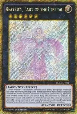 YUGIOH BEATRICE, LADY OF THE ETERNAL GOLD SECRET RARE PGL3-EN021 NEAR MINT - Image 1