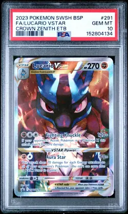 Lucario VSTAR SWSH291 PSA 10 SWSH Black Star Promos Holo Rare Pokemon Card - Image 1