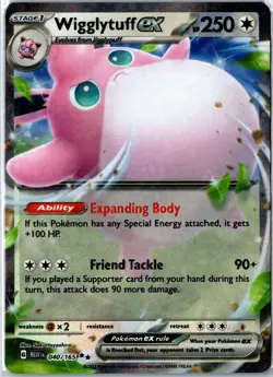Pokemon Card Wigglytuff ex 040/165 Double Rare Holo SV: Scarlet & Violet 151 NM - Image 1