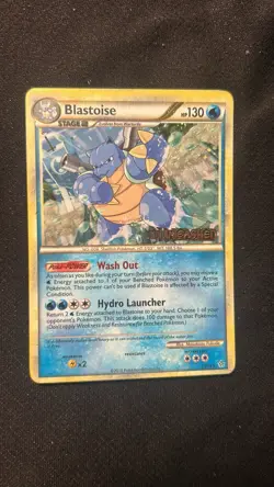 Pokemon Unleashed Blastoise HS 13/95 Reverse Holo Rare Card 2010 LP - Image 1