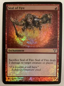 MTG Magic the Gathering Foil Seal of Fire Dissension x1 MINT - Pack Fresh! - - Image 1