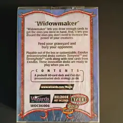 Magic The Gathering MTG SEALED Exodus Theme Deck Widowmaker Vintage wotc1998 - Image 2