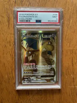 Pokemon TCG Dragonite-EX Evolutions Full Art Holo Card 106/108 Ultra Rare PSA 9 - Image 1