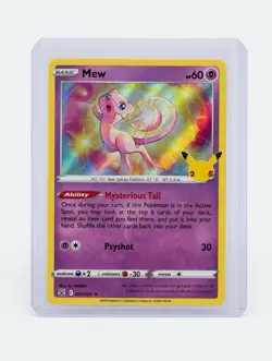Pokemon TCG Mew 011/025 Celebrations Holo Rare Basic 60 HP Mysterious Tail Card - Image 1
