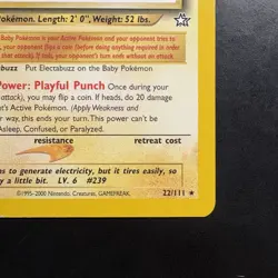 Pokemon Vintage Non-Holo Rare Elekid Neo Genesis 22/111 WotC - Image 4