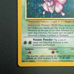 Pokemon Vintage Holo Venomoth Jungle 13/64 WotC 1999 - Image 5