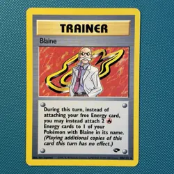 Pokemon Vintage Non-Holo Rare Blaine 100/132 Gym Challenge Wotc 2000 - Image 1