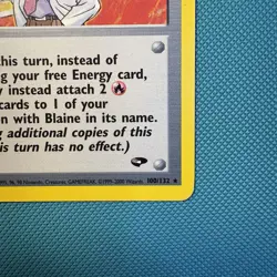 Pokemon Vintage Non-Holo Rare Blaine 100/132 Gym Challenge Wotc 2000 - Image 4