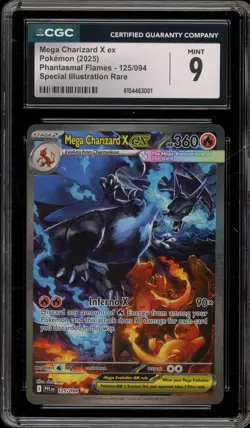 Pokemon Mega Charizard X ex Phantasmal Flames SIR #125 CGC 9 Mint - Image 1