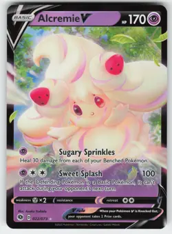 Alcremie V 022/073 Holo V Rare Champion's Path Pokemon Moderately Played - Image 1