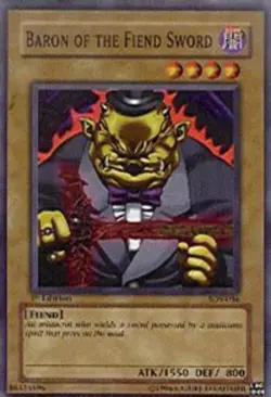 Yugioh! LP Baron of the Fiend Sword - SDY-036 - Common - 1st Edition Lightly Pla - Image 1