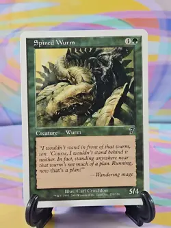 Magic the Gathering MTG Seventh Edition 2001 Card | Spined Wurm 270/350 - Image 1