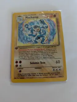 1st Edition Machamp 8/102 Base Set Holo Rare Vintage 1999 Pokemon Card - Image 1