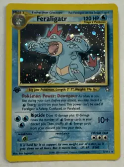 Feraligatr 1st Edition (5/111) EX, Neo Genesis Holo Rare Pokemon Card LP - Image 1