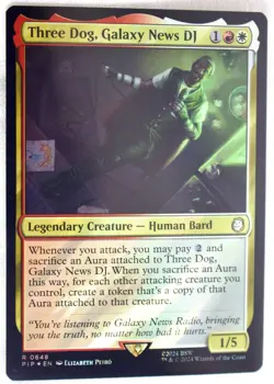 Three Dog, Galaxy News DJ [New, Near Mint] *Surge Foil* {Fallout MTG} - Image 1