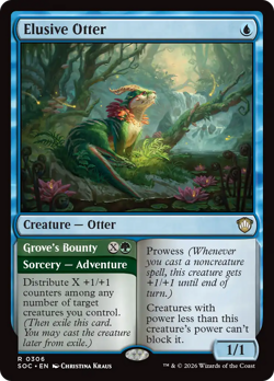 Elusive Otter // Grove's Bounty - 306 - SOC - Near Mint - MTG - Image 1
