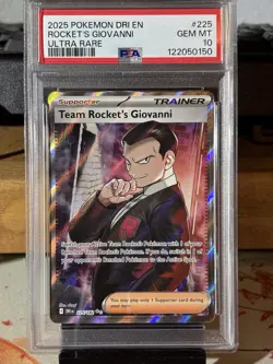 PSA 10 Pokemon TCG Destined Rivals Team Rockets Giovanni Card 225/182 PSA 10 - Image 1
