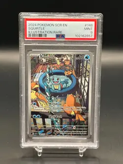 PSA 9 Squirtle Stellar Crown Illustration Rare 2024 Pokemon 148/142 Mint - Image 1
