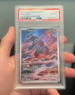 Pokemon Groudon Illustration Rare Holo #199/182 SV04: Paradox Rift PSA 10 2023 - Image 3