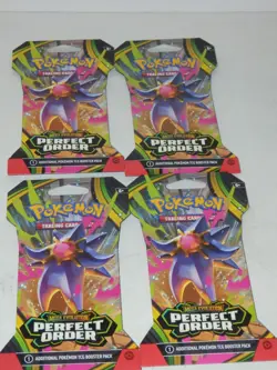 Pokemon Mega Evolution Perfect Order Sleeved Booster Pack Lot of 4 - Image 1