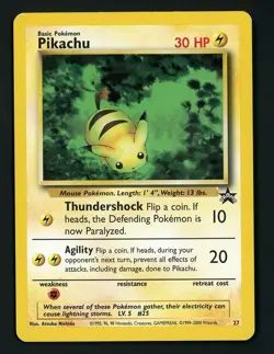 Bumblebee Pikachu NM - Black Star Promo 27 - Pokemon 2000 WOTC - Image 1