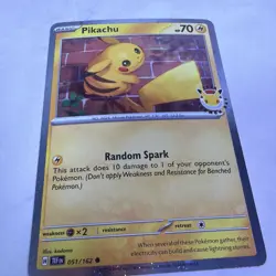 Pikachu 051/162 2026 Pokemon Day Stamped Promo 30th Anniversary TCG - NM ✅ - Image 3