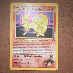 Pokemon Brock's Ninetales Gym Challenge Holo Rare 3/132 70 HP Wizards English - Image 1