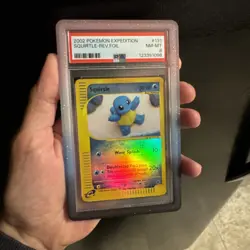 2002 POKEMON EXPEDITION #131 SQUIRTLE-REVERSE FOIL PSA 8 - Image 4
