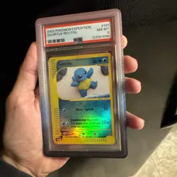2002 POKEMON EXPEDITION #131 SQUIRTLE-REVERSE FOIL PSA 8 - Image 5