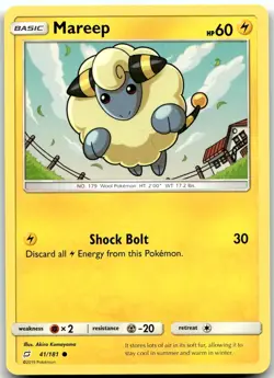 Pokemon Mareep Team Up SM9 #41/181 Common LP - Image 1