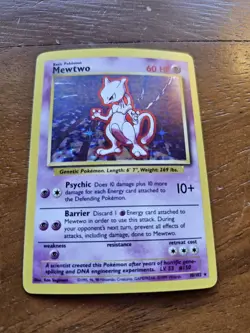 Pokemon TCG Mewtwo Holographic Base Set 10/102 - Image 2