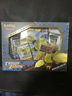 Pokemon TCG Crown Zenith Regieleki V Promo Booster Collection Box Sealed! - Image 1