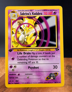 Sabrina’s Kadabra 58/132 1st Edition Gym Challenge Pokemon WOTC LP - Image 2