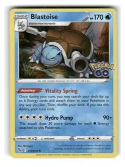 Blastoise 017/078 Holo Rare Pokemon GO Pokemon Holo Near Mint - Image 1