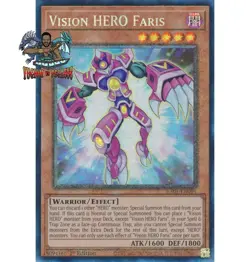 Yugioh! 1x Vision HERO Faris RA01-EN004 Prismatic Collector's Rare 1st Ed NM - Image 1