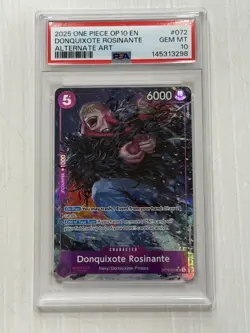 2025 One Piece OP10 #072 English Donquixote Rosinante Alternate Art PSA 10 - Image 1