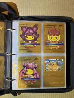Pokemon Gold Card TCG Binder Collection - Charizard - Pikachu Cosplay - Mewtwo - Image 3
