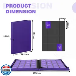 Premium Card Binder 16 Pocket,Trading Card Binder Holds up to 1000+Cards Stur - Image 5