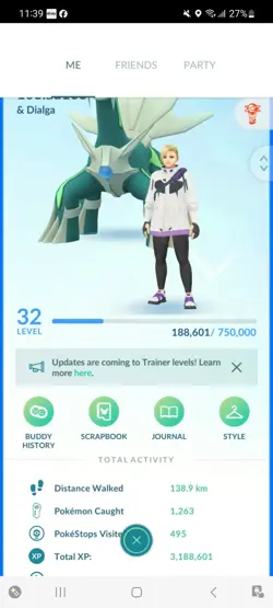 Pokemon Go (Stage 32) Shiny Legendary Dialga ( 25 Shinys ) - Image 1