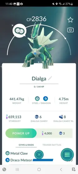 Pokemon Go (Stage 32) Shiny Legendary Dialga ( 25 Shinys ) - Image 2
