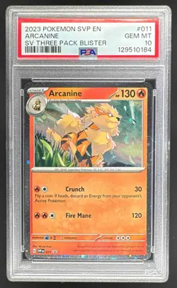 2023 Pokemon Scarlet Violet Three Blister Promo 011 Arcanine PSA 10 129510184 - Image 1