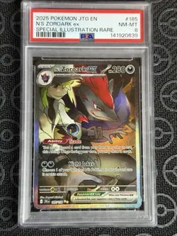 Pokemon N's Zoroark ex 185/159 Special Illustration Rare Holo PSA 8 - Image 1