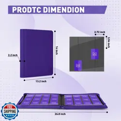 Premium Card Binder 12 Pocket for 720 Pockets Trading Card Binder, PU Zipper - Image 5