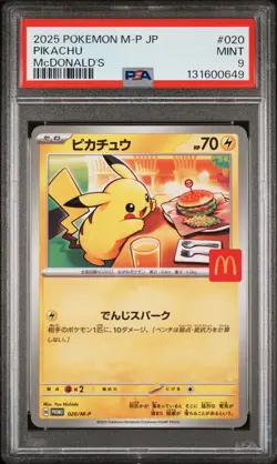 2025 POKEMON JAPANESE M-P PROMO MCDONALD'S #020 PIKACHU PSA 9 - Image 1