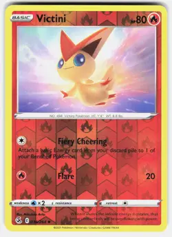 Victini 036/264 Uncommon Fusion Strike Pokemon Reverse Holo Near Mint - Image 2